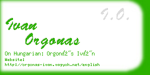 ivan orgonas business card